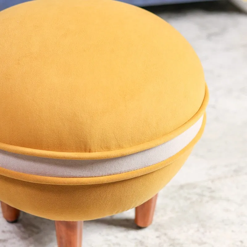 Contemporary Velvet Footrest Ottoman  Yellow media 7