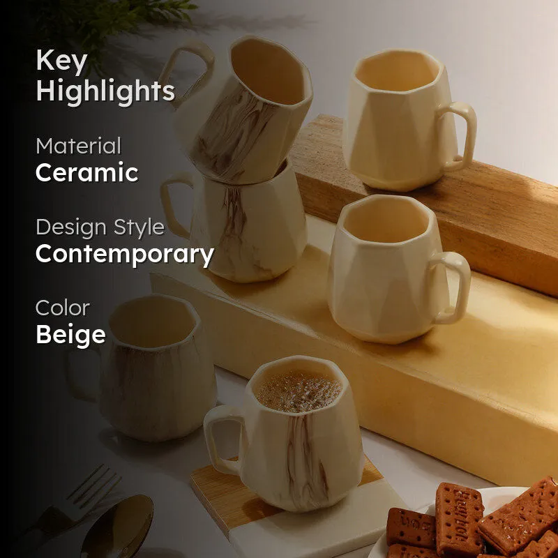 Moss Ceramic Tea Cup (150 mL Each) - Set Of Six media 2