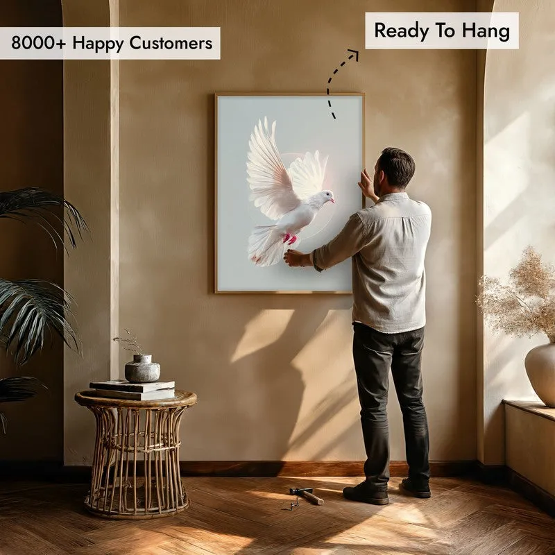 Spirit of Freedom Archival Paper Wall Painting With Brown Frame media 5