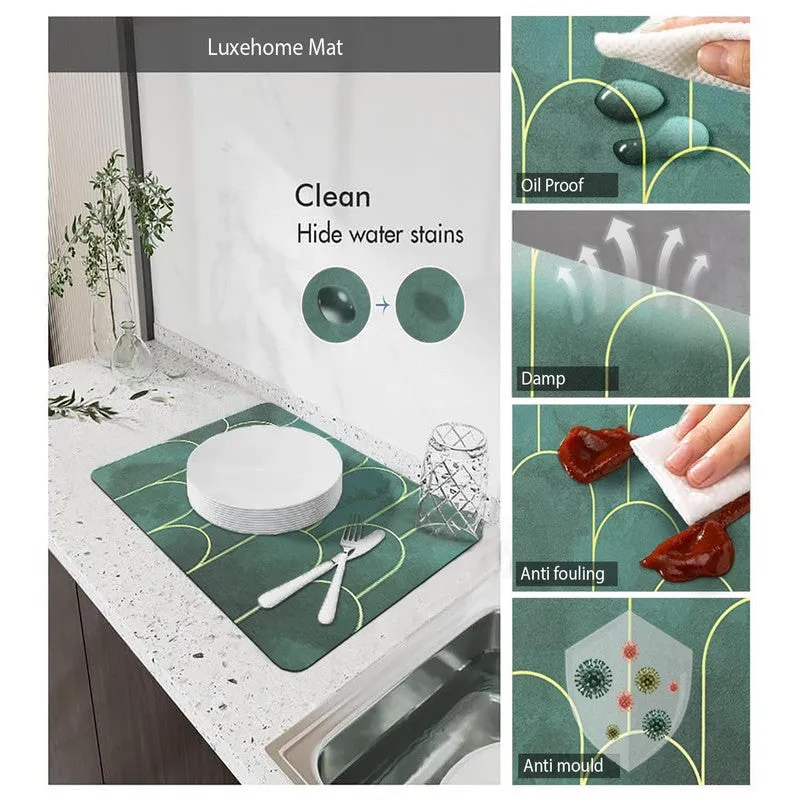 Emerald Green Rectangle Rubber Table Mats - Set Of Two media 5