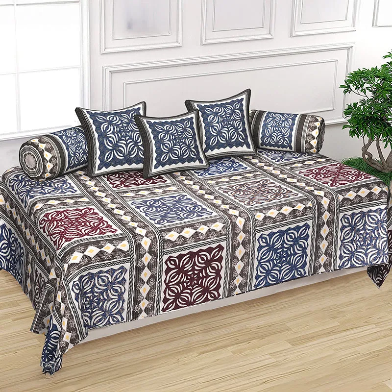 Ayatana Ethnic Cotton Diwan Set (Blue) - Six Piece Set media 1