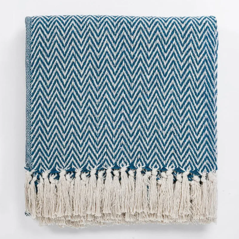 Birch Snuggle Cotton Throw - Blue media 8