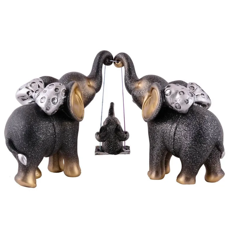 Tiny Tuskers Painted Polyresin Elephant Showpiece - Black media 5