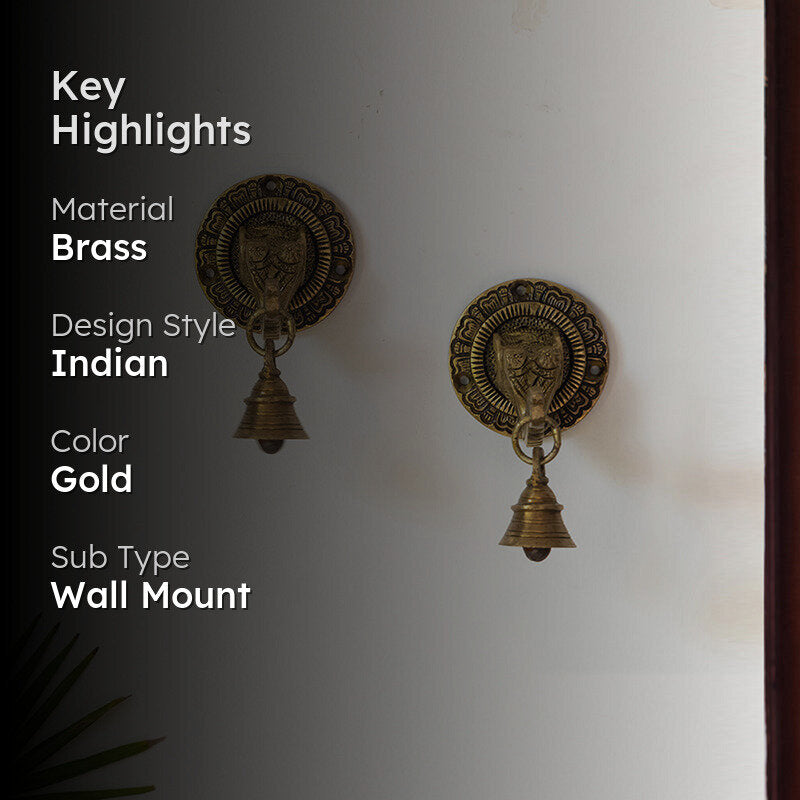 Gaja Naad Brass Wall Accent - Set Of Two media 2
