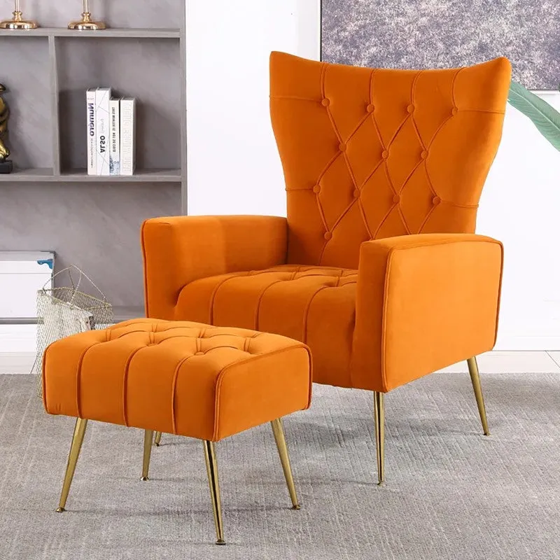 Simplex Neem Wood Lounge Chair (Orange) - Two Piece Set media 3