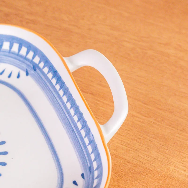 Blue Rim Porcelain Platter - Set Of Two media 4