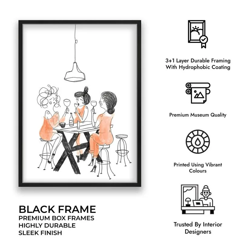 Figurine Dining Archival Canvas Wall Art - Black media 9