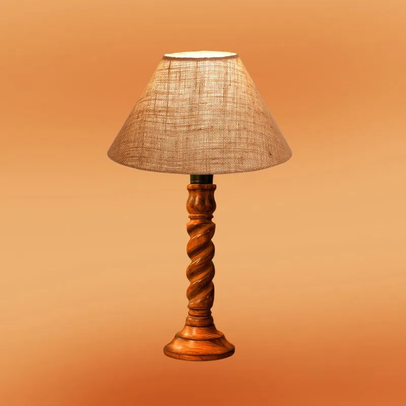 Elvane Oria Wooden Table Lamp - Beige media 6