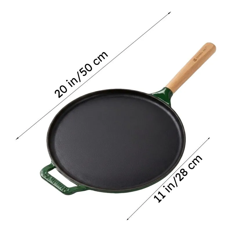 Cumin Co Enamel Cast Iron Dosa Tawa (Green,Black) - 28 cm media 11
