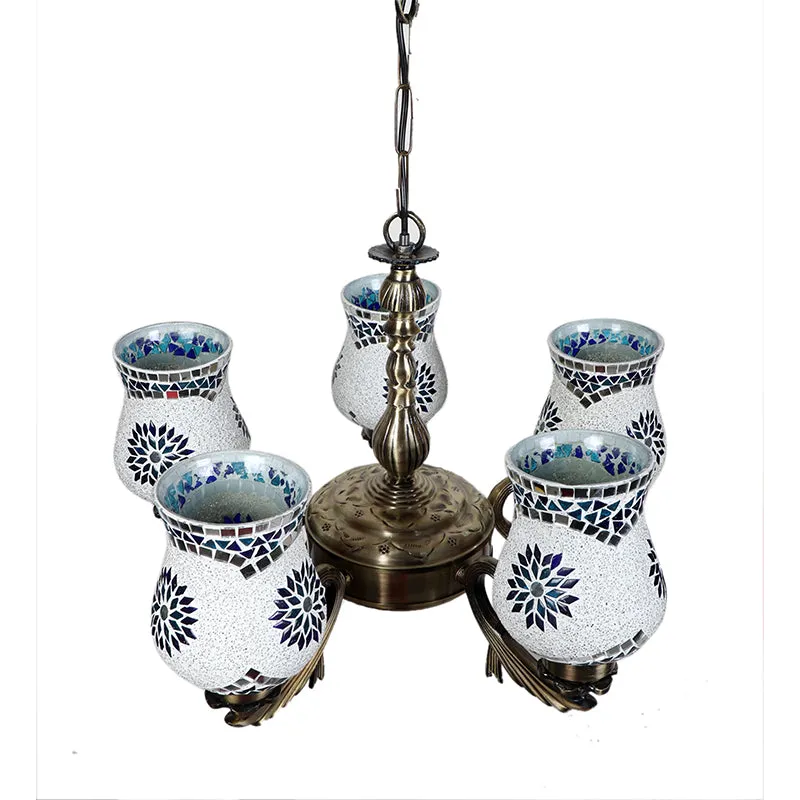 Prita Vistara Mosaic Golden Antique Ceiling Lamp media 3