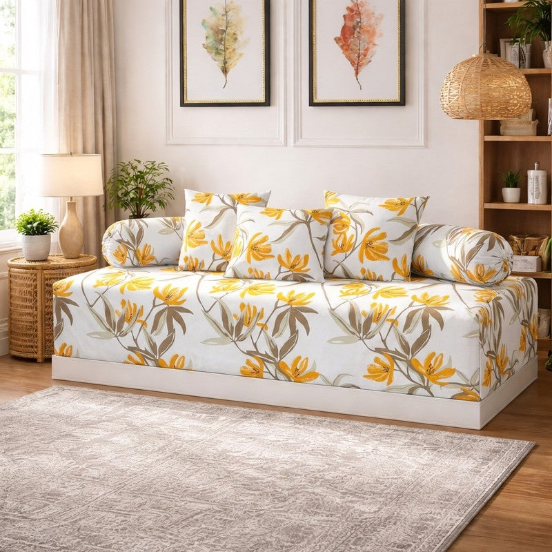 Gulyn Printed Diwan Set - Six Piece Set