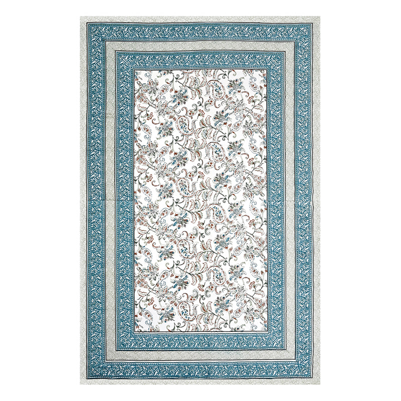 Floral Flush Cotton Bedsheet (Azure) - 200 TC media 8
