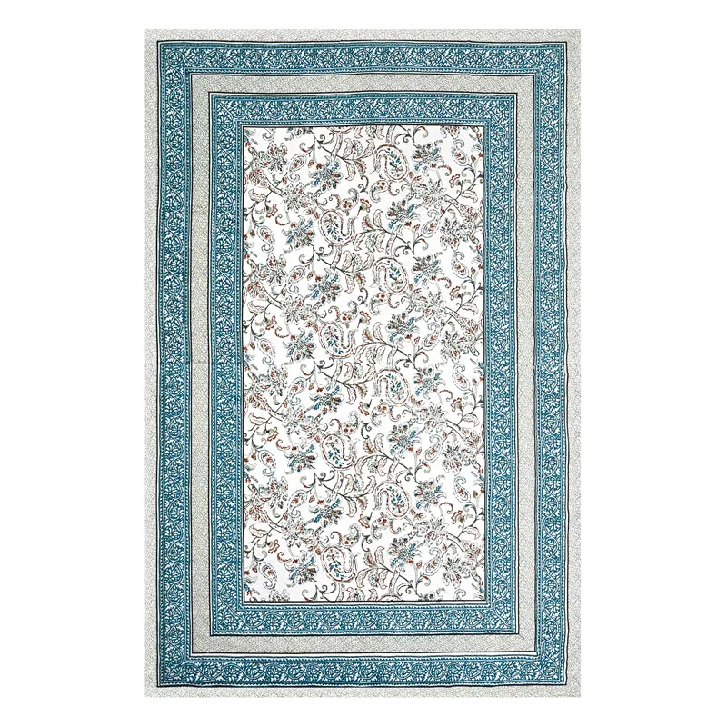 Floral Flush Cotton Bedsheet (Azure) - 200 TC media 8