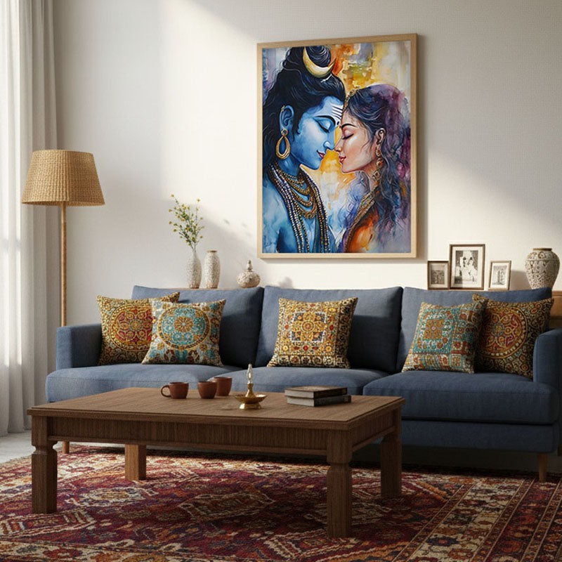 Yogamaya Lakshmi Spiritual Archival Paper Wall Painting - Natural Brown Frame media 4