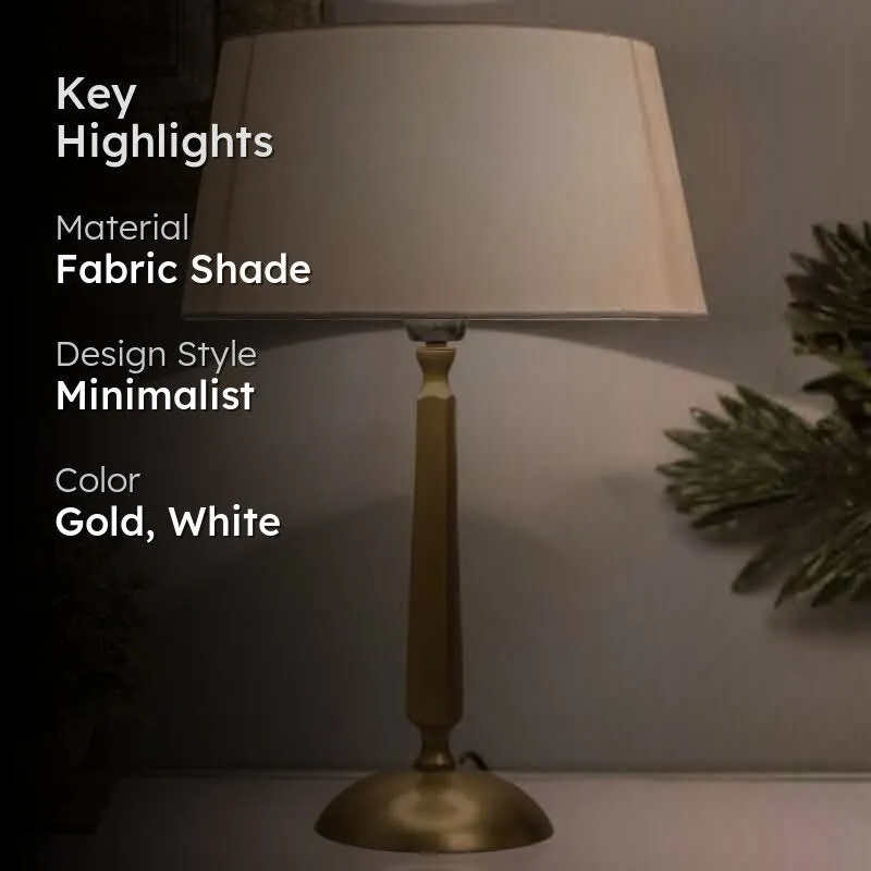 Baroque Fabric Table Lamp - Gold,White media 2