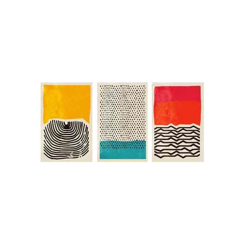 Mindfulness Poly Canvas Wall Art - Red - Three Piece Set media 5