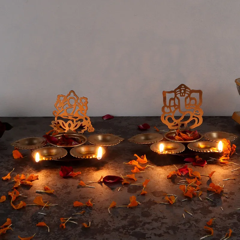 Laxmi Ganesha Tea Light Holder - Set Of Two media 7