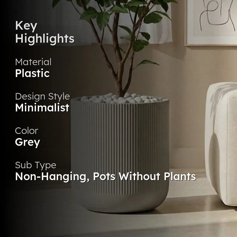 Velora Floor Planter - Grey - 2