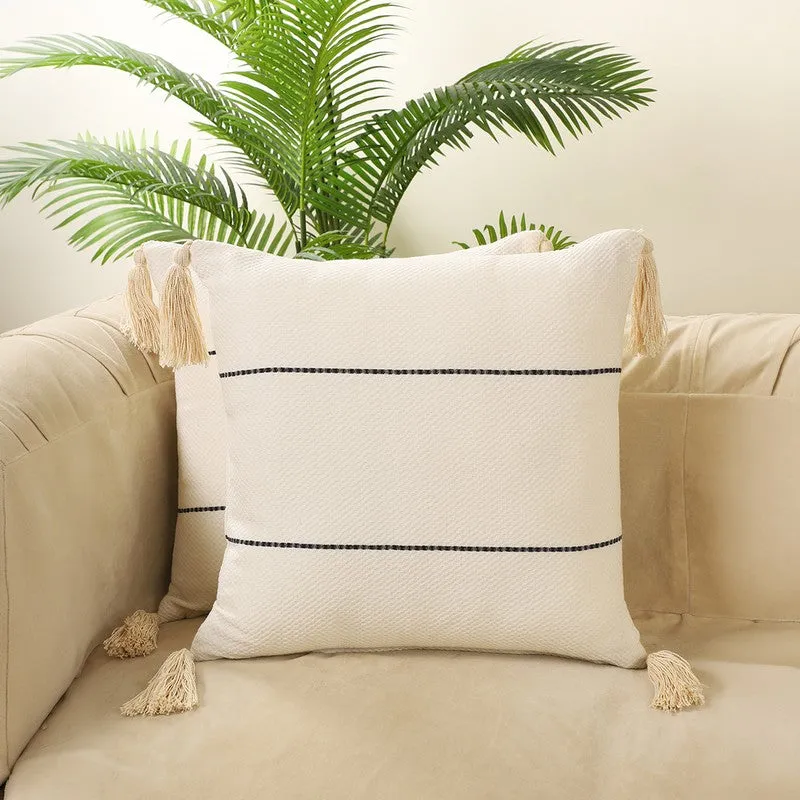 Sleek Line Cotton Cushion Cover - Set of Two media 1