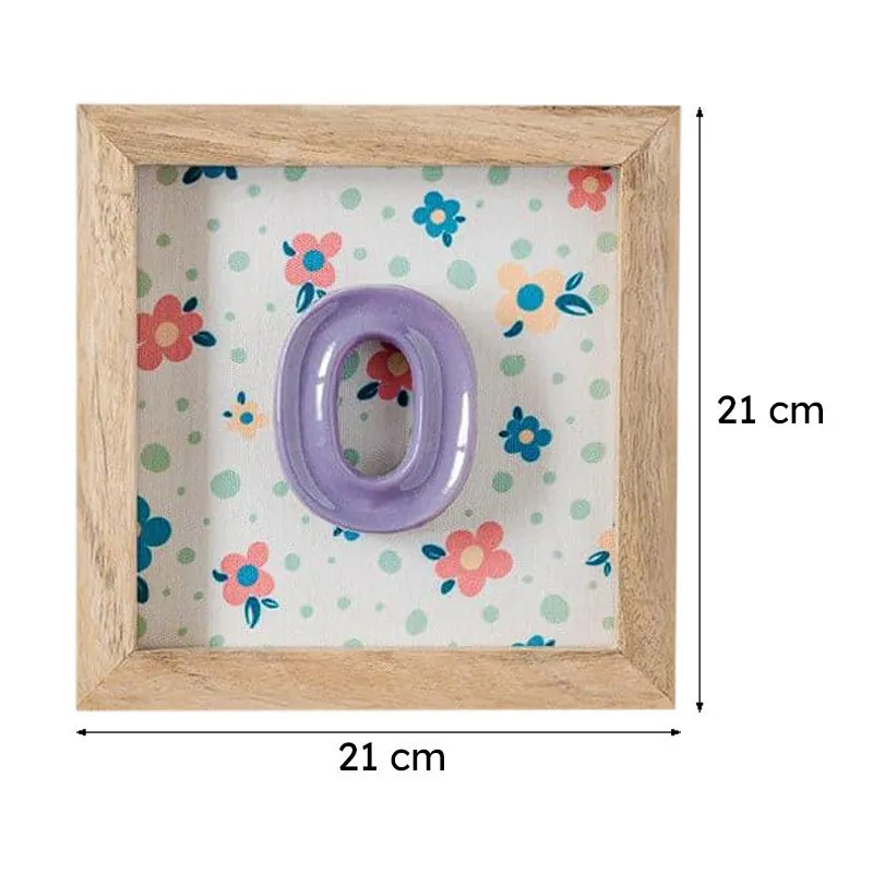 (O) Mini Mottled Mono Ceramic & Wooden Wall Accent - Purple media 6