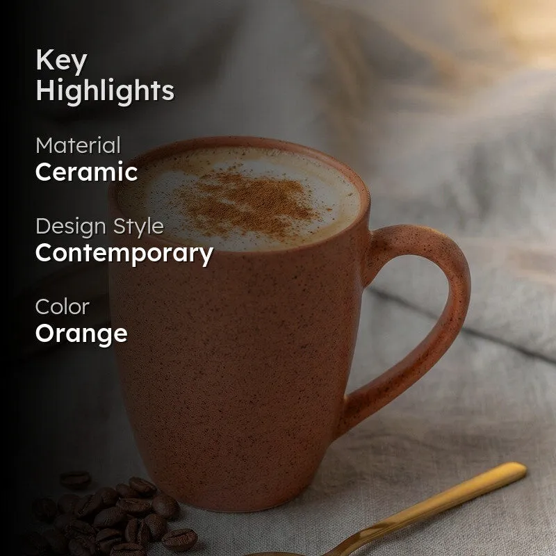 Sip & Style Ceramic Coffee Mug (Persian Orange) - 300 mL media 2
