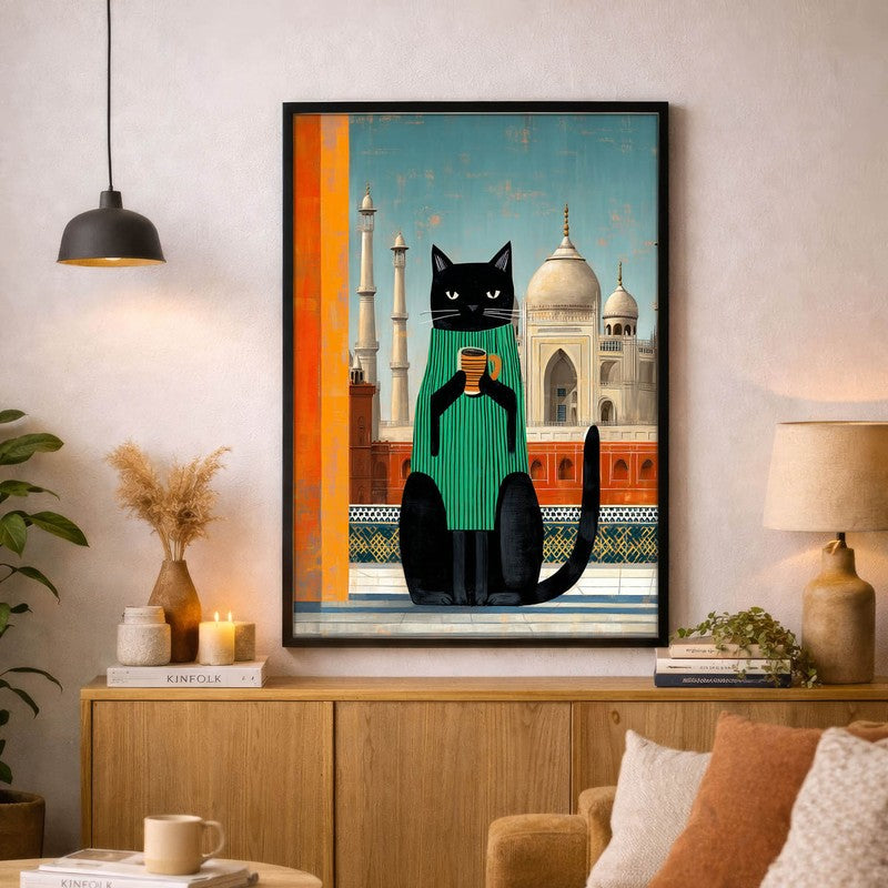 Odyssey Cat Wall Painting With Frame