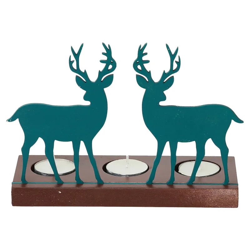 Blizten & Rudolph Wood Christmas Tea Light Holder - Green media 7