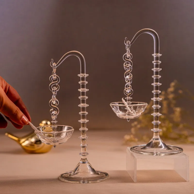 Aaradhya Glass Diya - Set Of Two media 5