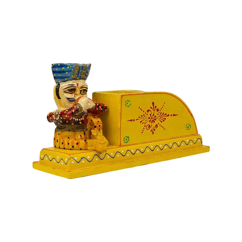 Handcrafted Wooden Musician Stationary Stand - Yellow media 5