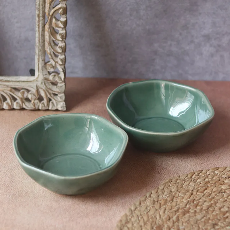Oneira Ceramic Snack Bowl (Green) - 250 mL media 3