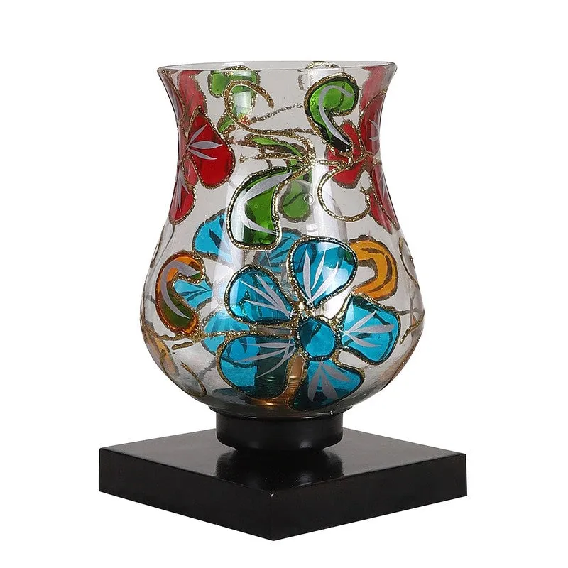 Glowen Mosaic Glass Wooden Table Lamp - Multicolor media 5
