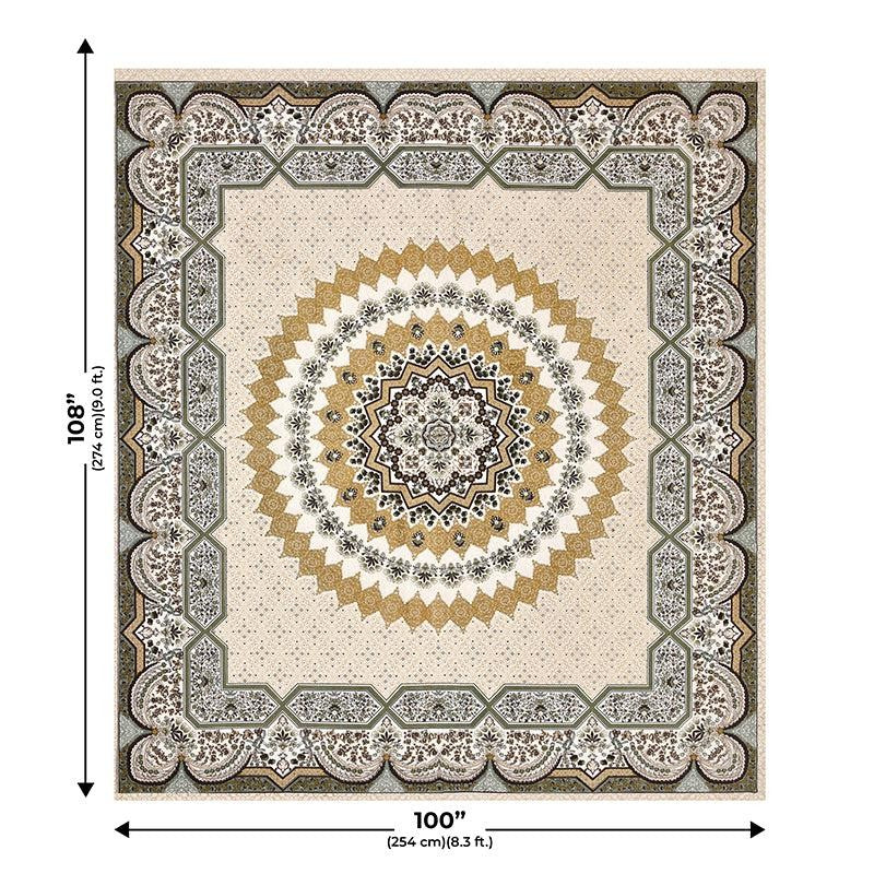 Chaital Ethnic Cotton Bedsheet (Beige) - 240 TC media 5
