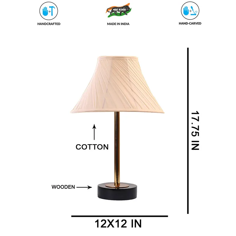 Twistra Rodin Wooden Table Lamp - Ivory,Gold,Black media 8