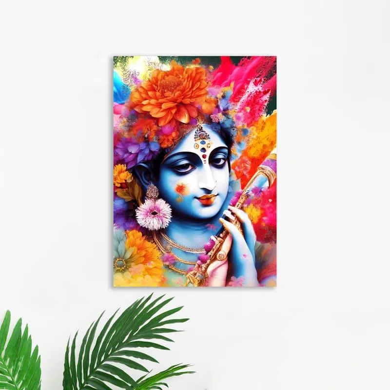Krishna Bloom Canvas Wall Painting media 3