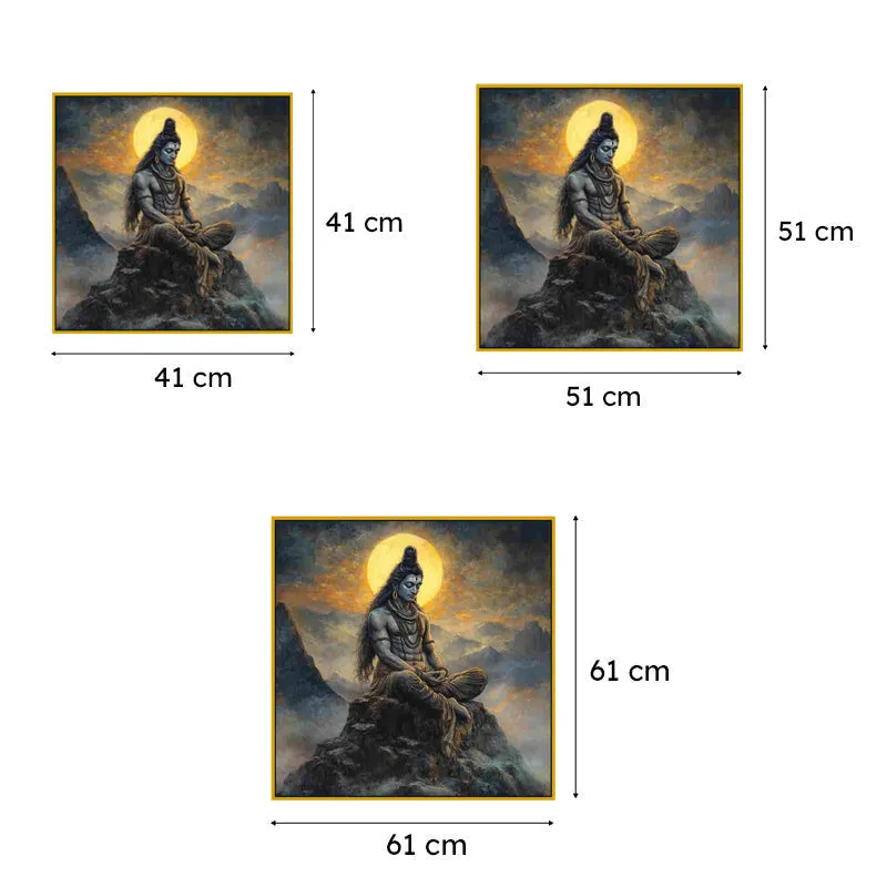 Wistful Shiva Canvas Wall Art With Frame media 7