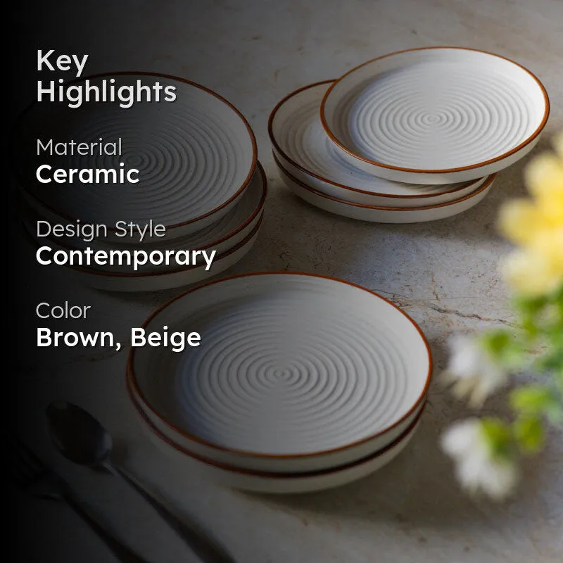 Ceraflor Ceramic Dinner Plate - Set Of Eight media 2