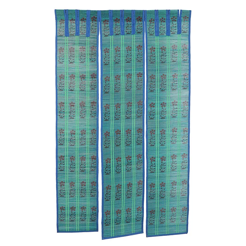 Forest Flow Three Panel Bamboo Curtain - Blue media 3