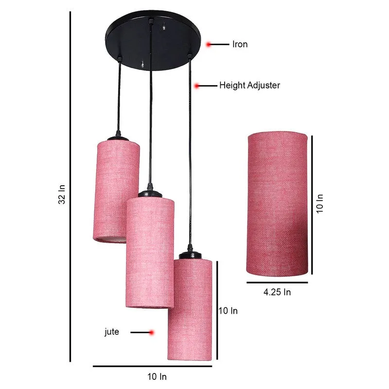 Cylentra Triple Metal Ceiling Lamp - Pink media 8