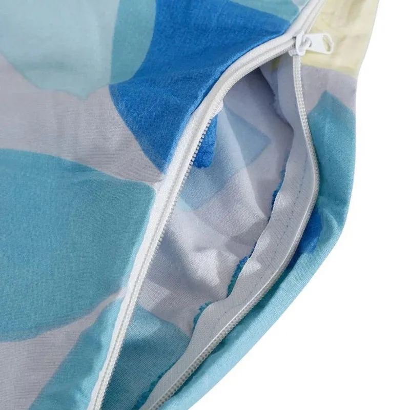 Sky Petals Cotton Duvet Cover (Blue & Yellow) - 210 TC media 4