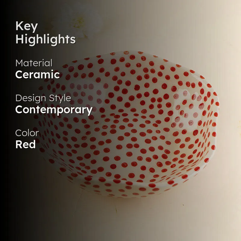 Otello Ceramic Snack Bowl (Red) - 350 mL media 2