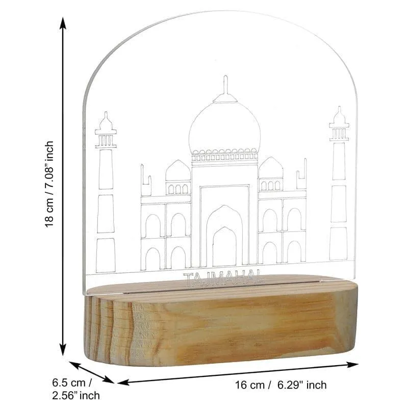 Taj Mahal Glory Luminance LED Acrylic Table Lamp - Brown media 4