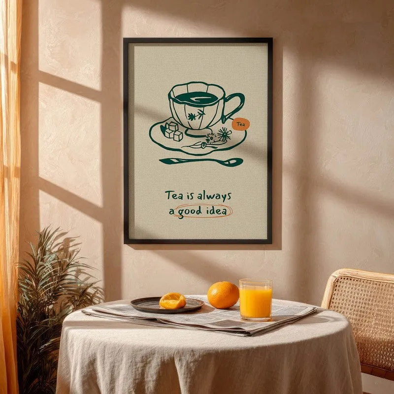 Silent Sips Archival Canvas Wall Art - Black media 4