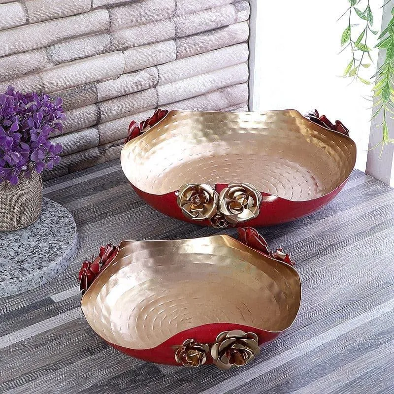 Karthava Ethnic Urli (Red) - Set Of Two media 1