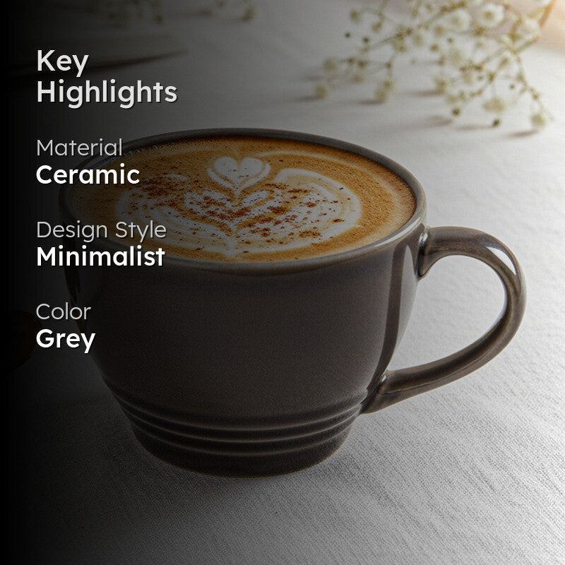 Gradient Brew Ceramic Coffee Mug (Smoke Grey) - 500 mL image 2