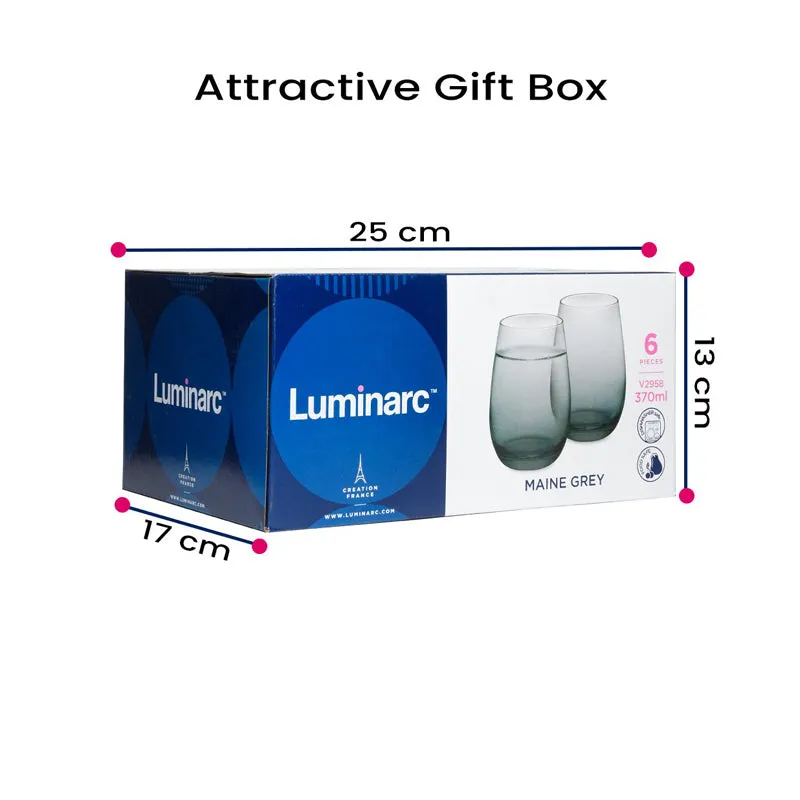 Luminarc Maine Glass (370 mL/Grey) - Set Of Six media 7