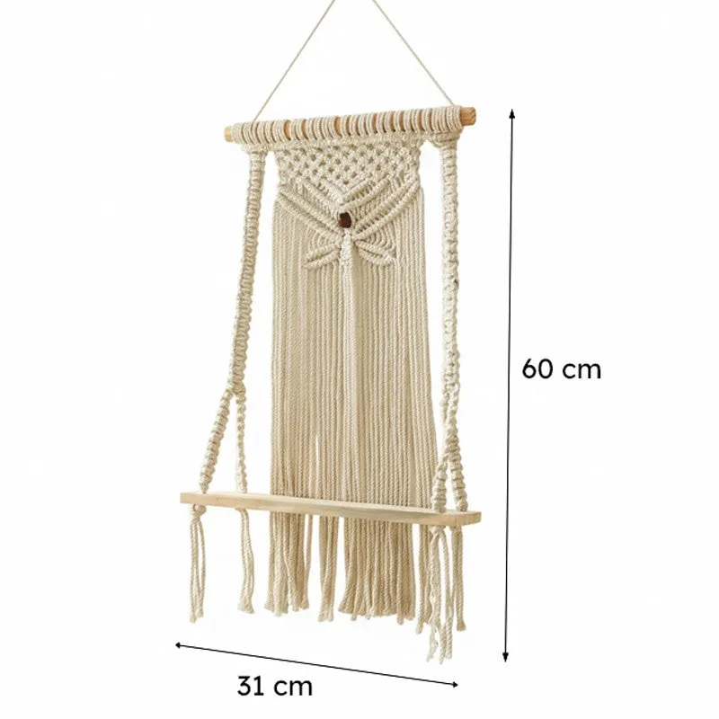 Boho Chic Macrame Shelf media 6