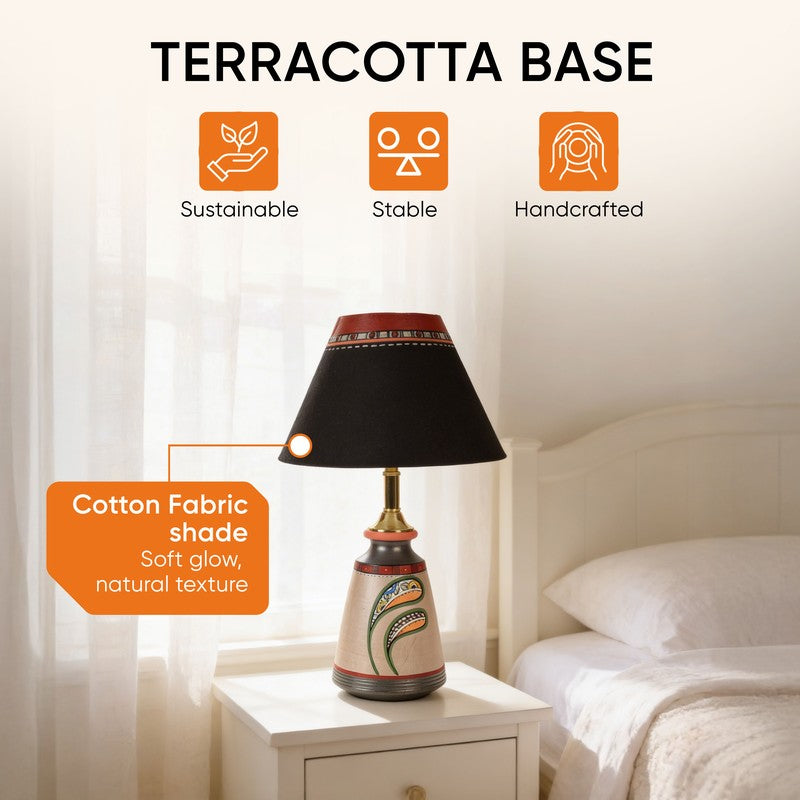 Suri Terracotta Fabric Table Lamp - Multicolor media 5