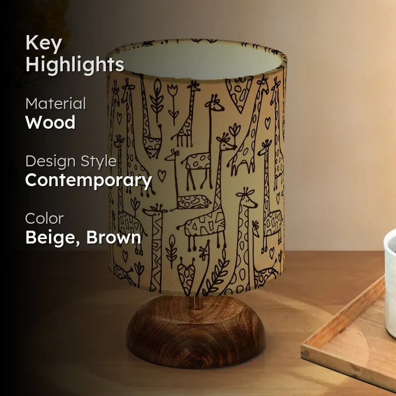 Opulex Premium Decorative Wooden Table Lamp - Beige,Brown media 2