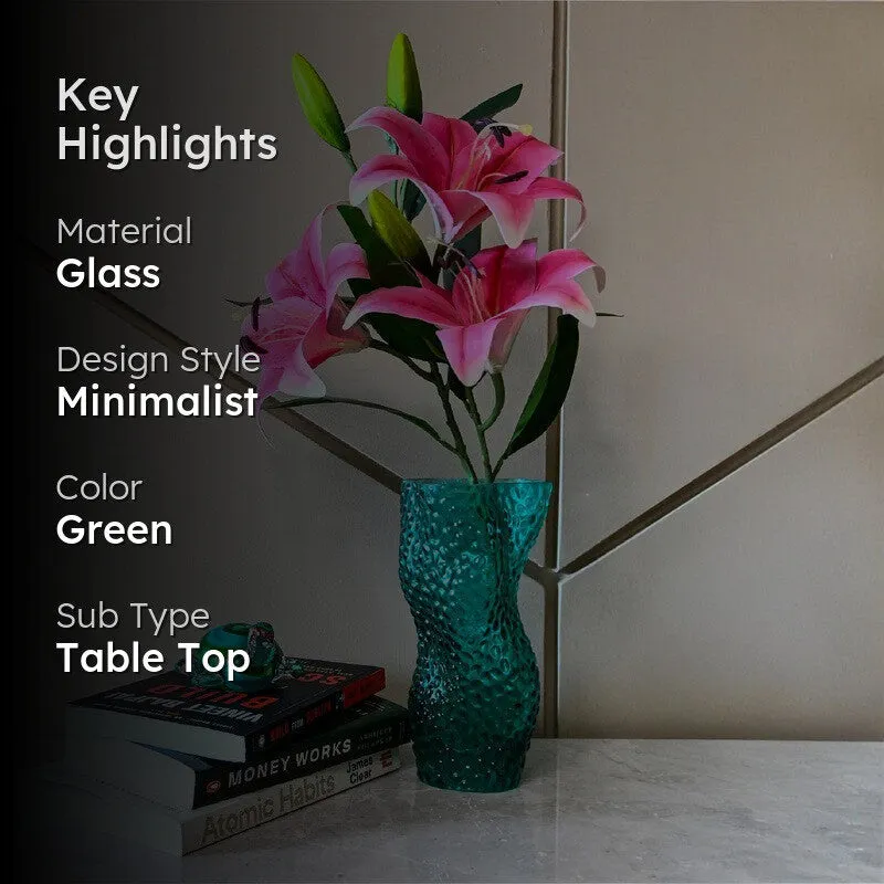 Verdant Wave Designer Vase - Green media 2