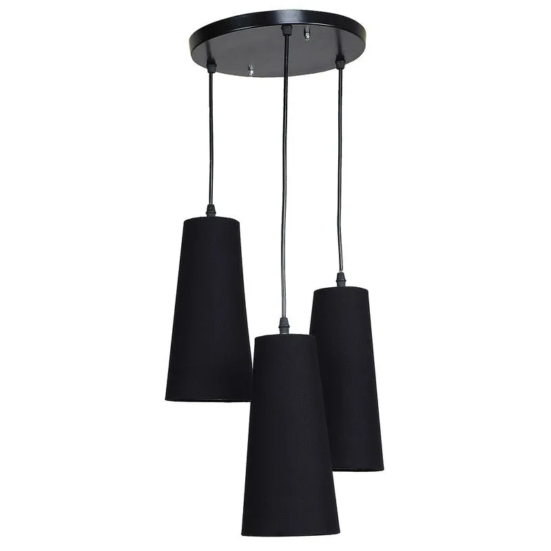 Nordic Neutral Triple Metal Ceiling Lamp - Black media 4